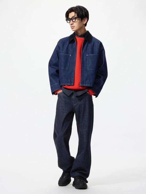 Zip Up Short Jacket Denim