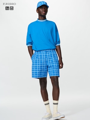 Pleated Shorts Print Check