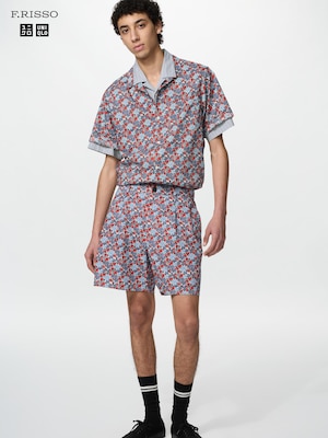 Pleated Shorts Print Flower