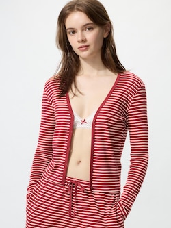 Ribbed V Neck Cardigan
