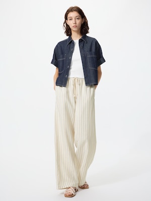 Linen Blend Easy Pants Long