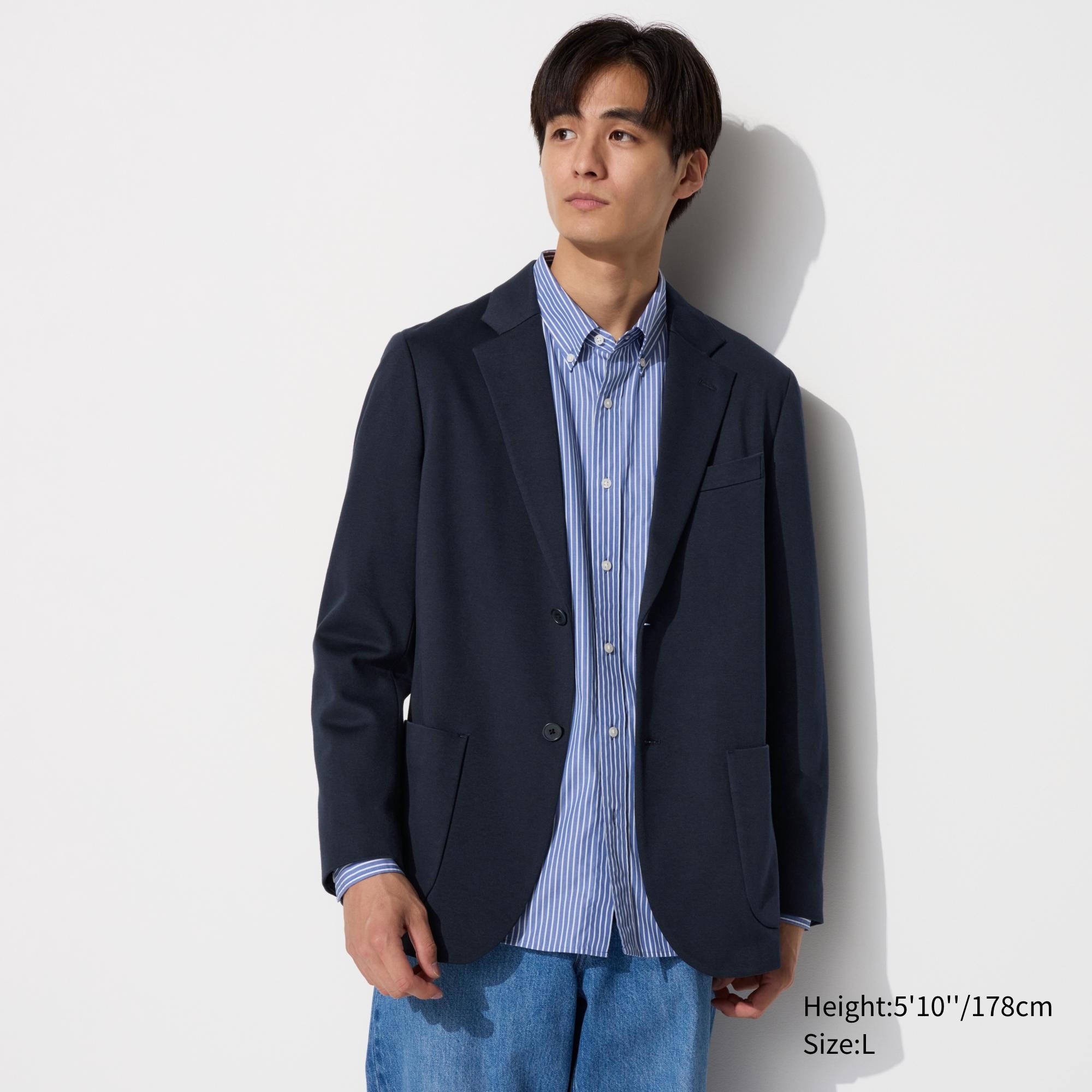 Check styling ideas for「Comfort 2 Buttons Jacket、U AIRism Cotton ...