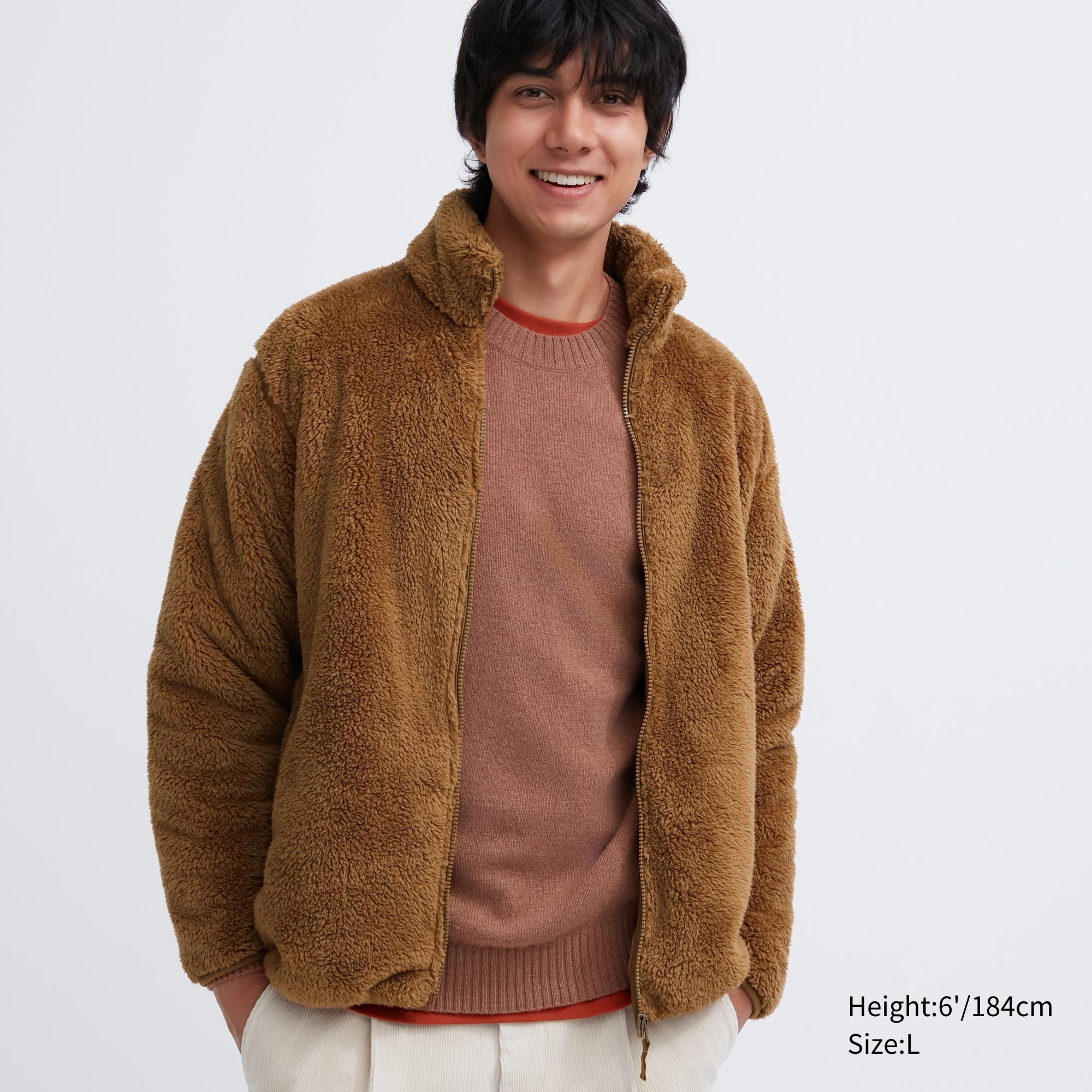 Uniqlo fluffy yarn store fleece full zip jacket