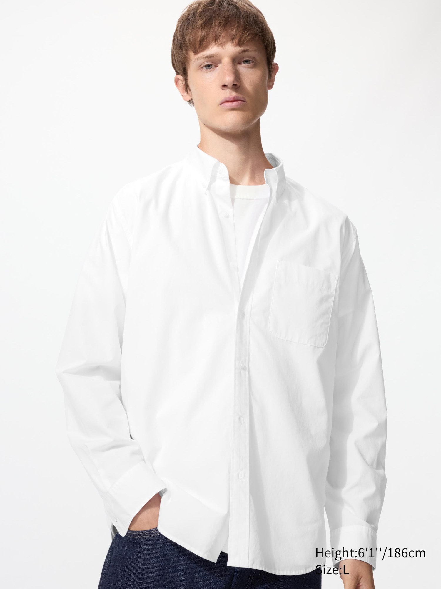 BROADCLOTH SHIRT | LONG SLEEVE, BUTTON DOWN COLLAR | UNIQLO TH