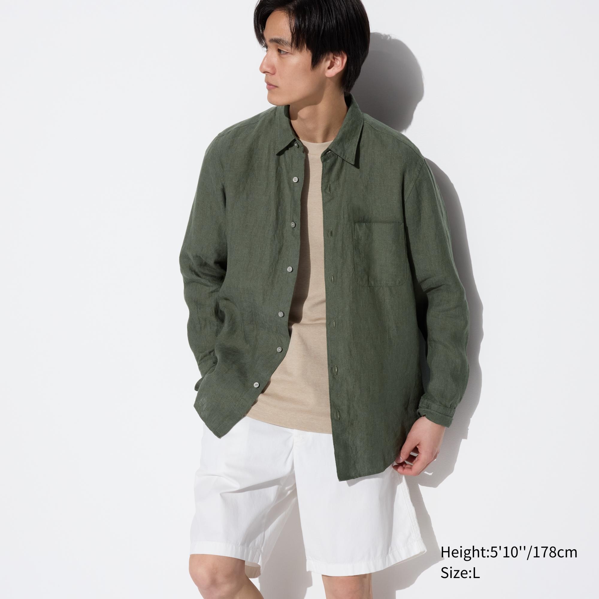 Check styling ideas for「Premium Linen Long Sleeve Shirt、Pleated Wide ...