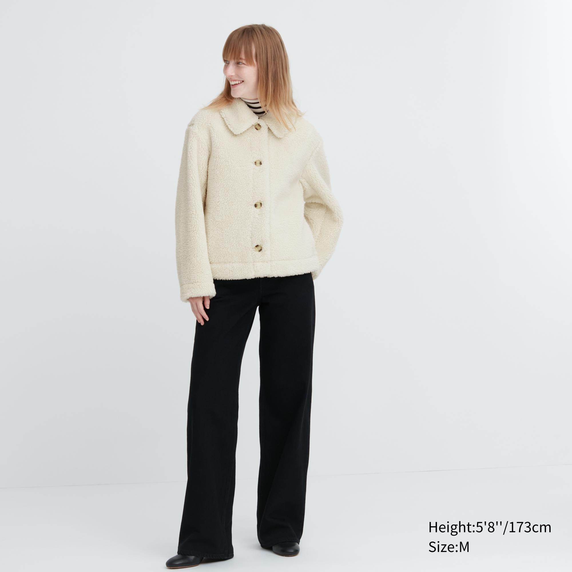 Uniqlo Womens Coats  PileLined Fleece Tailored Coat BEIGE  Moticommodity