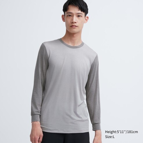 Uniqlo Heattech Extra Warm Long Sleeve Crew Neck T-Shirt NEW Men’s XXL Dark  Gray 