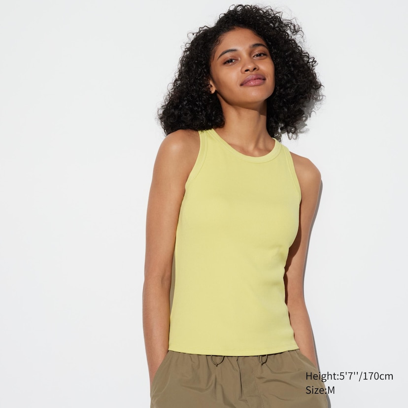 Uniqlo Women Bra Ribbed Camisole 414000, Yellow, Size S