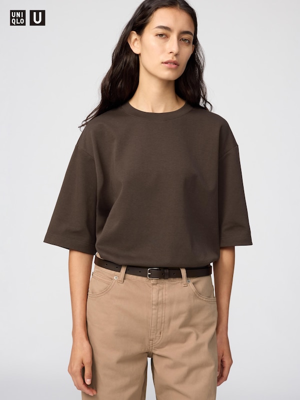 U AIRism Cotton Oversized Crew Neck T-Shirt