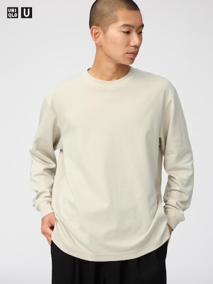 U AIRism Cotton Crew Neck T-Shirt | Long Sleeve