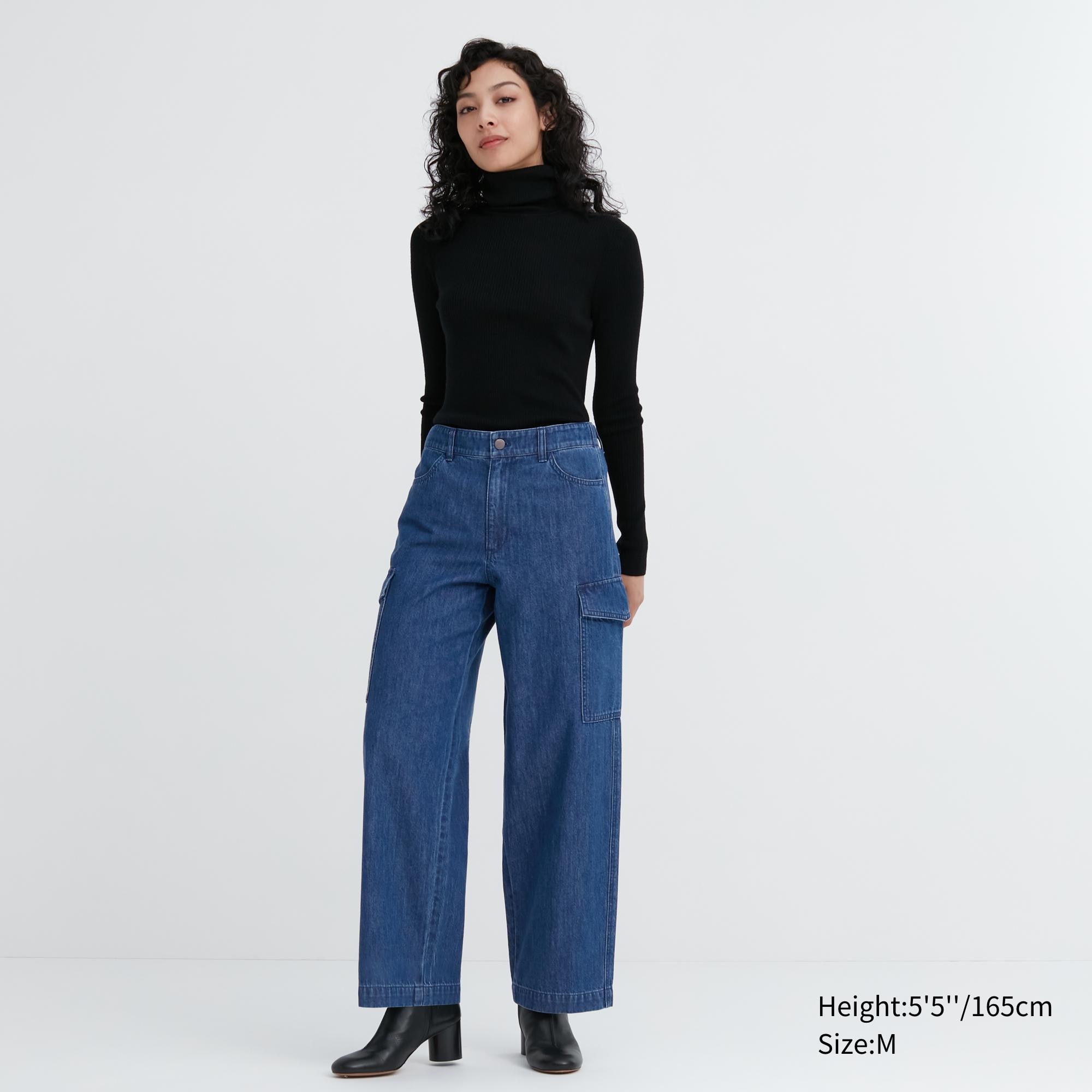 Denim cargo deals jeans womens