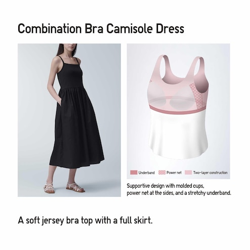 UNIQLO Women Bra Camisole ($15) ❤ liked on Polyvore featuring intimates,  tops, tank tops, grey, cotton camisole, grey cami,…