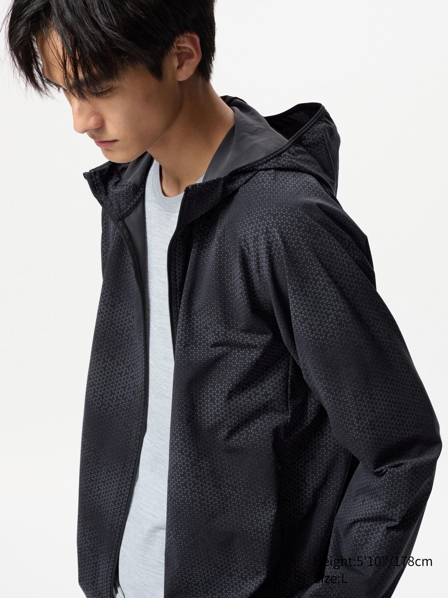 UNIQLO ブラック　衣類カバー DRY-EX UV PROTECTION FULL-ZIP HOODIE | PRINTED | UNIQLO TH