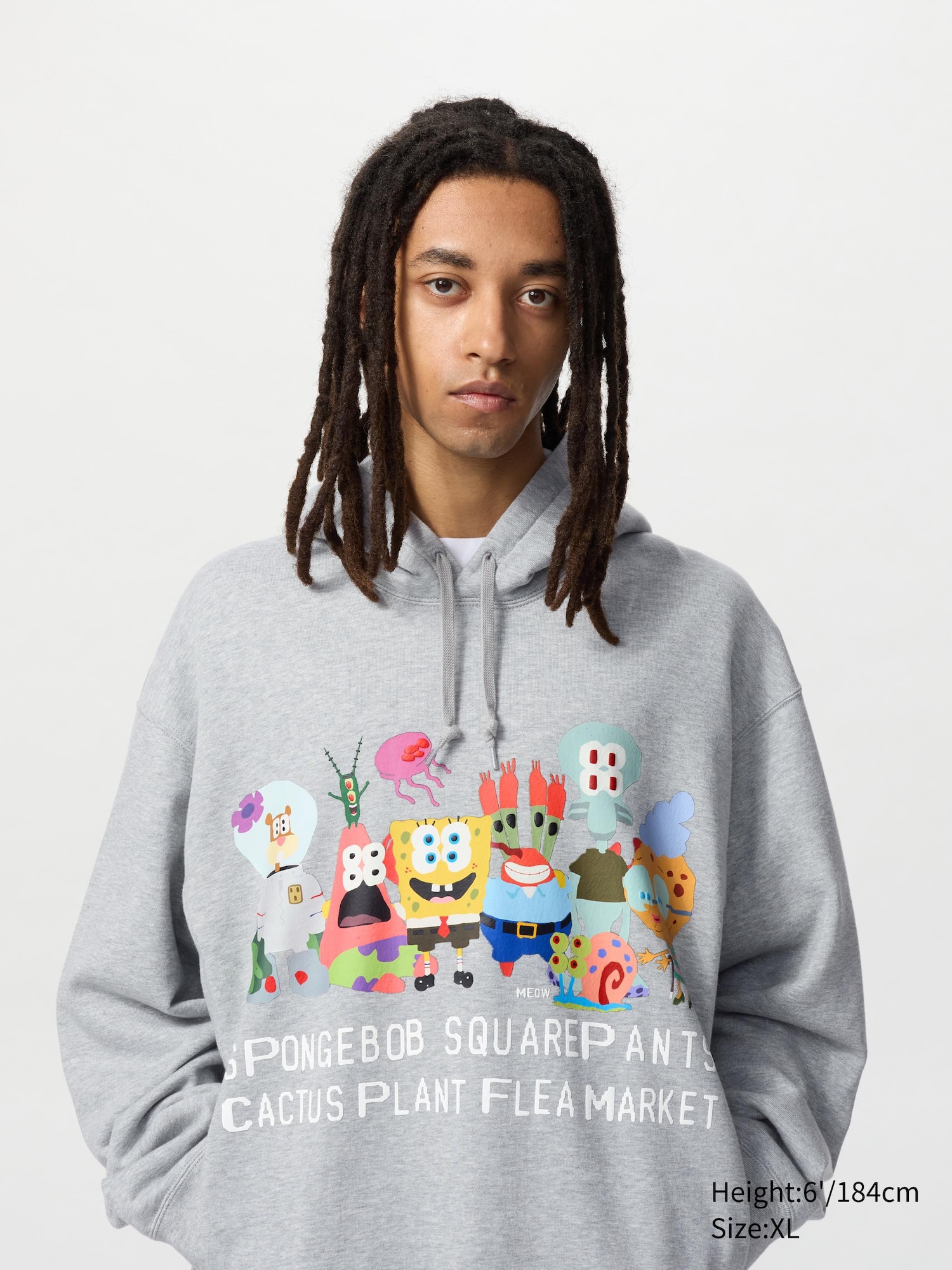 SPONGEBOB SQUAREPANTS CACTUS PLANT FLEA MARKET SWEAT HOODIE UNIQLO TH