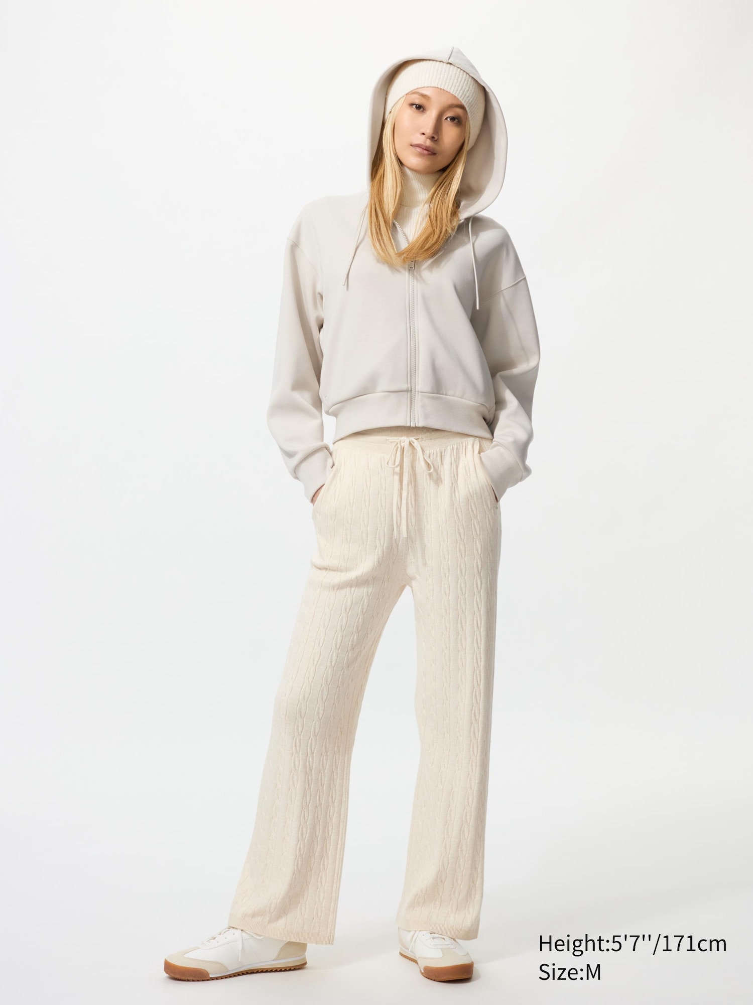 WOMEN'S WASHABLE KNIT CABLE PANTS | UNIQLO TH