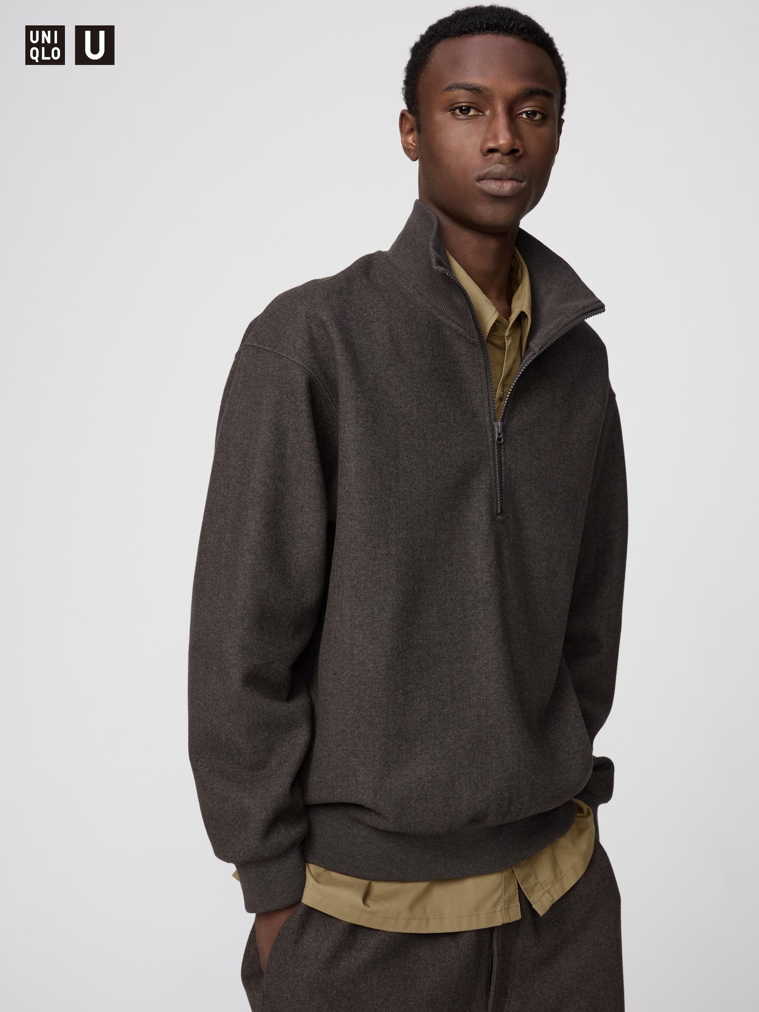 Unisex Brushed Half Zip Sweatshirt | UNIQLO TH
