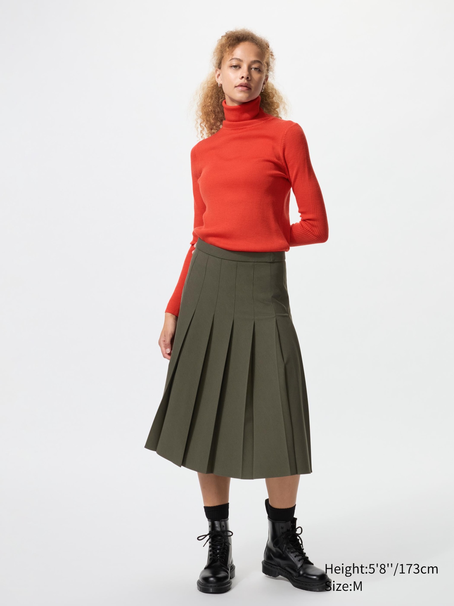 WOMEN'S WIDE PLEATED MIDI SKIRT | UNIQLO TH