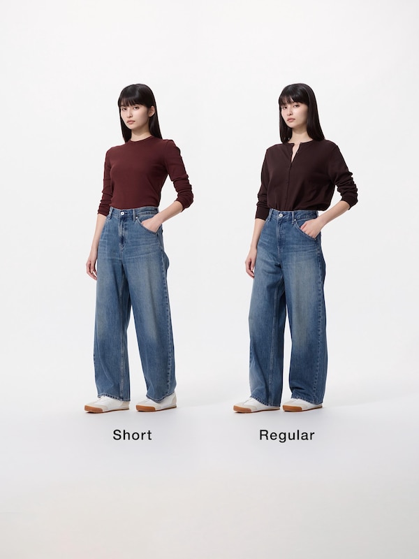Baggy Barrel Leg Jeans | Shorter Length 70 cm*