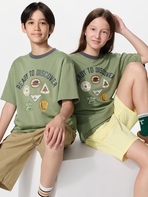 AIRism Cotton Graphic Crew Neck T-Shirt | Camp