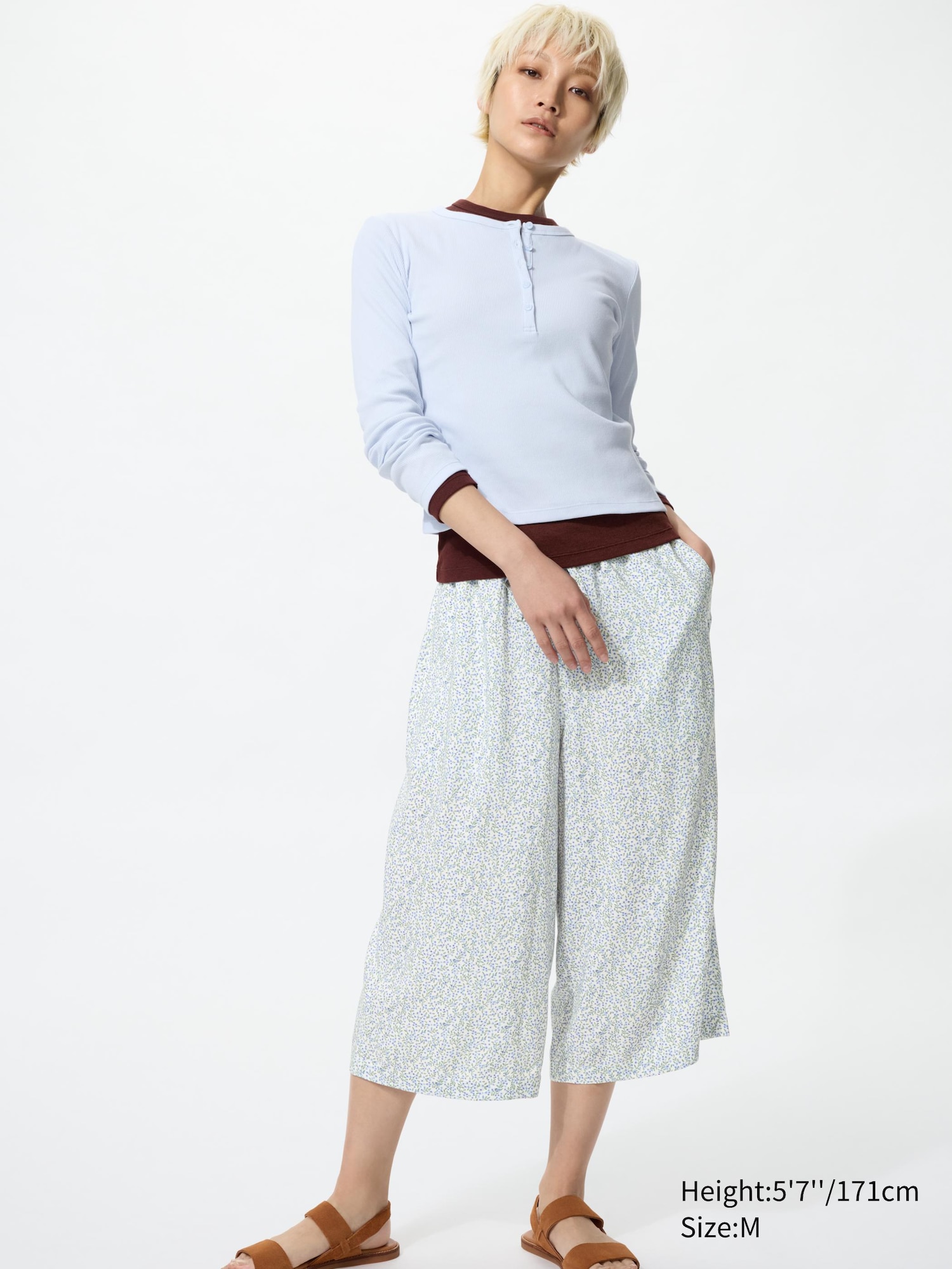 Rayon RELACO 3/4 Shorts | Small Flower