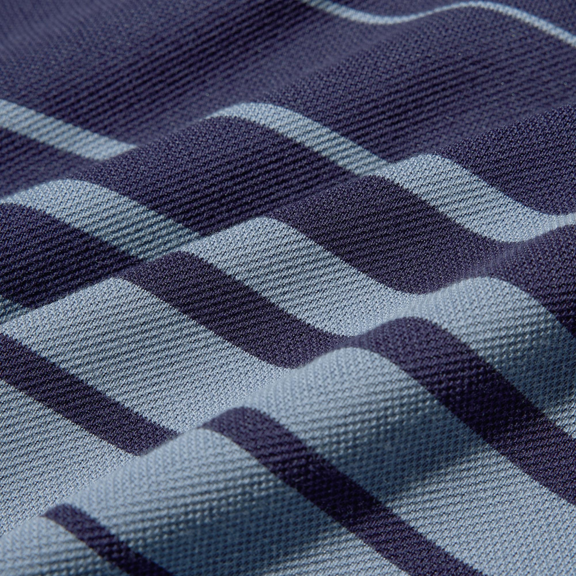 Smooth pique fabric made from a blend of pilling-resistant cotton and polyester.
