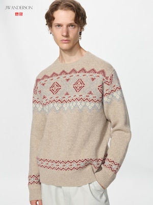 Lambswool Fair Isle Crew Neck Sweater