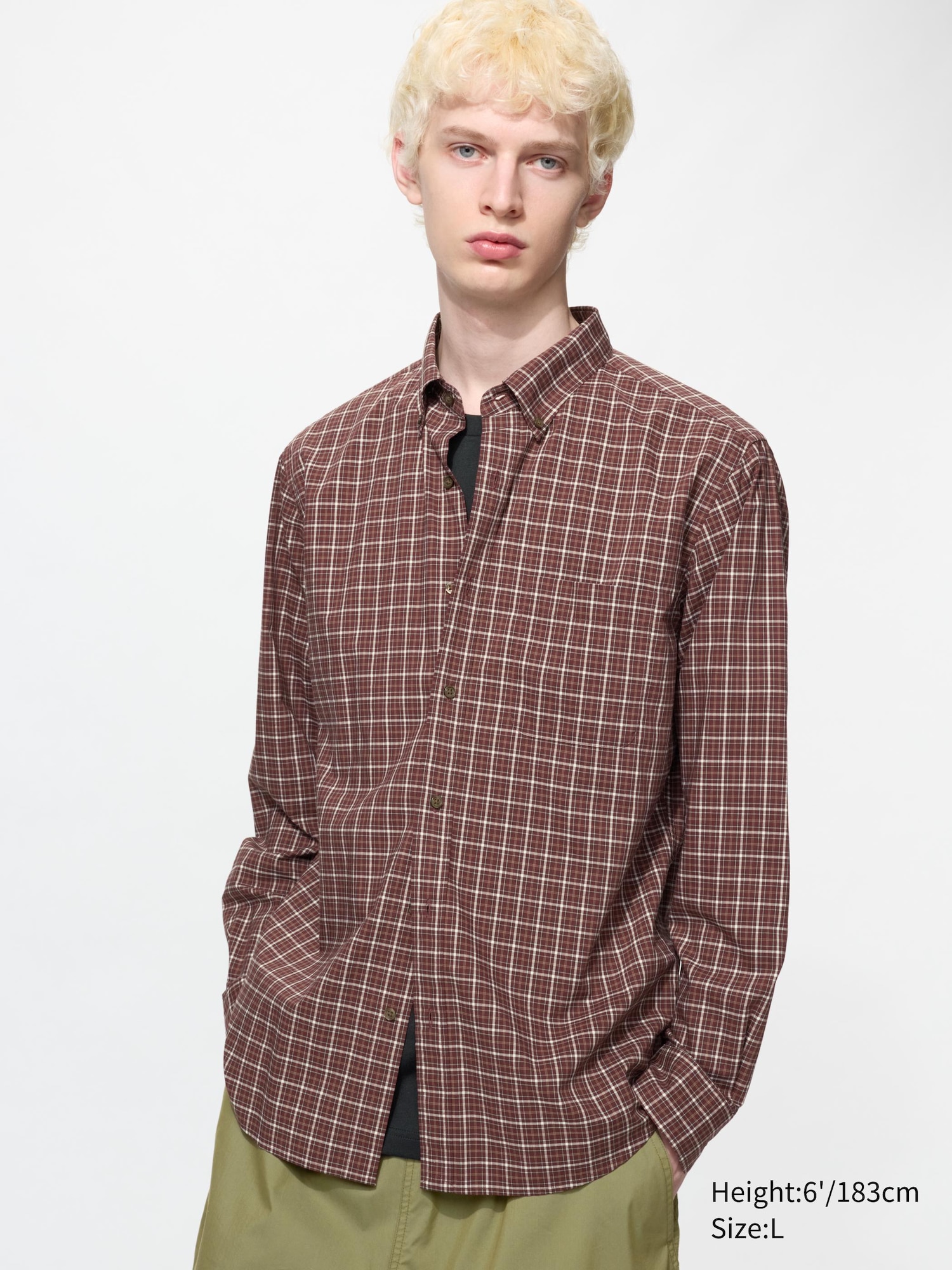 Рубашка Broadcloth | Воротник на пуговицах, в клетку