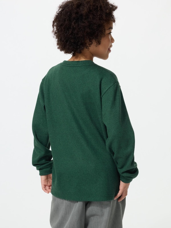 Soft Knitted Fleece Crew Neck T-Shirt | Long Sleeve