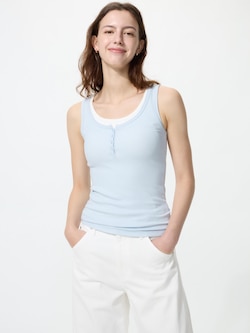 Henley Neck Sleeveless Top