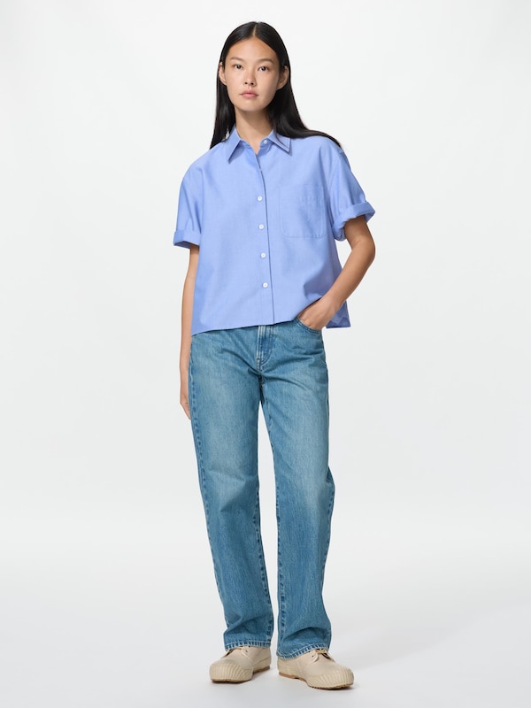 Oxford Boxy Shirt | Short Sleeve (New Logo)