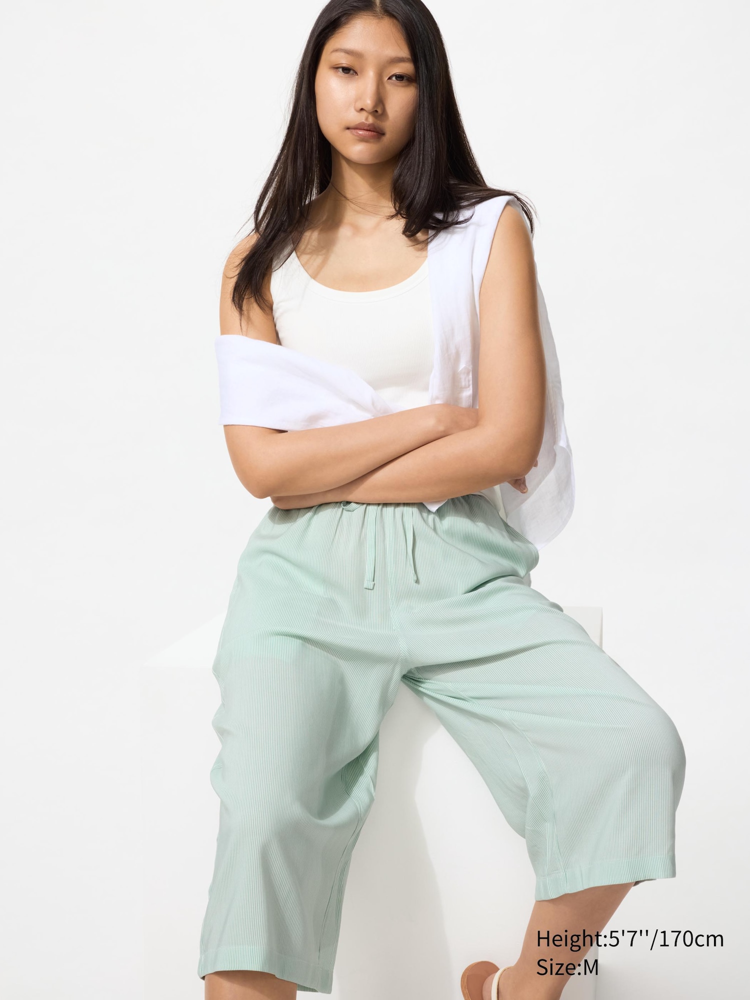 Rayon RELACO 3/4 Shorts | Striped