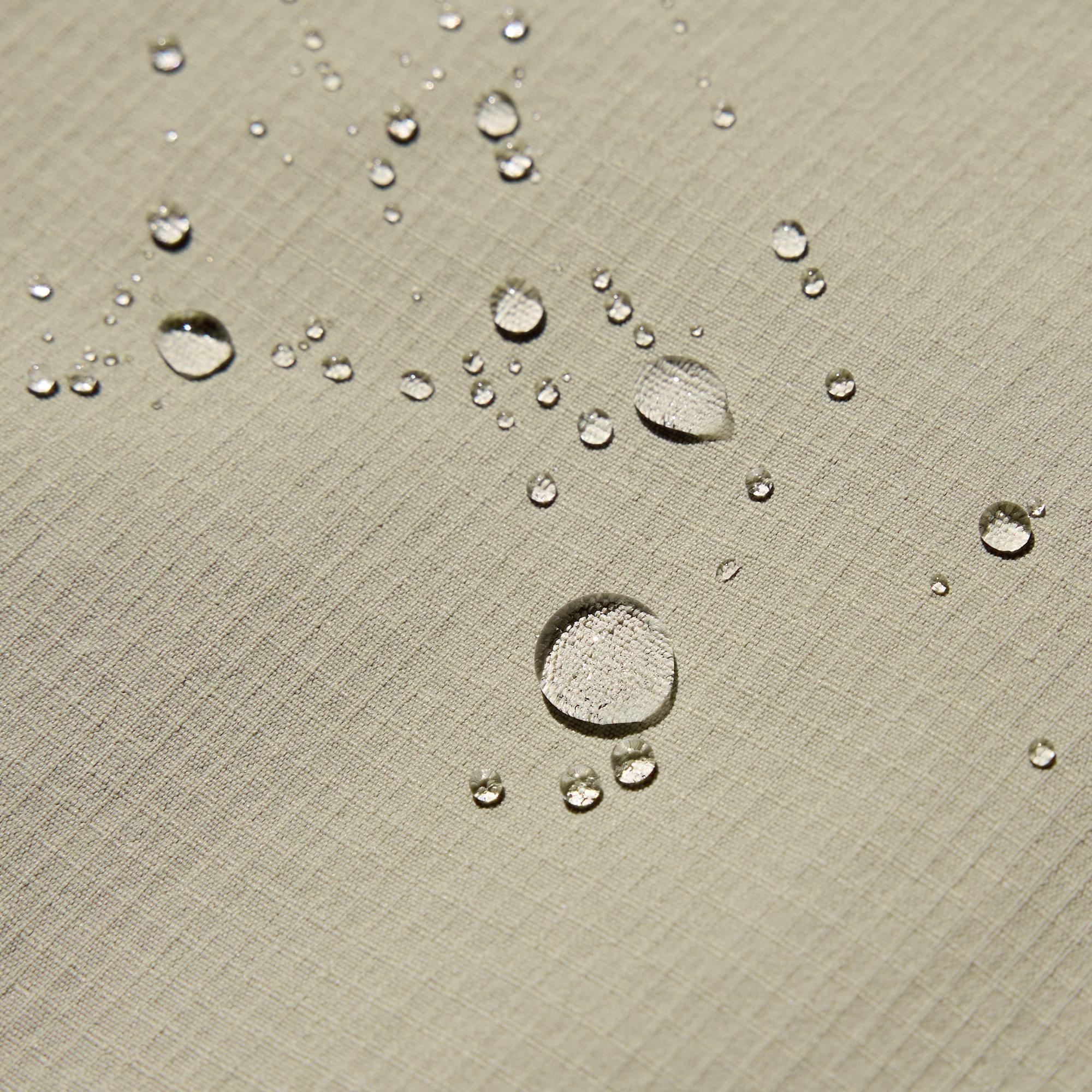 Our original 2.5-layer fabric is windproof, water repellent*, and breathable.
                                      *Not completely waterproof. Water may soak through after prolonged exposure to rain.