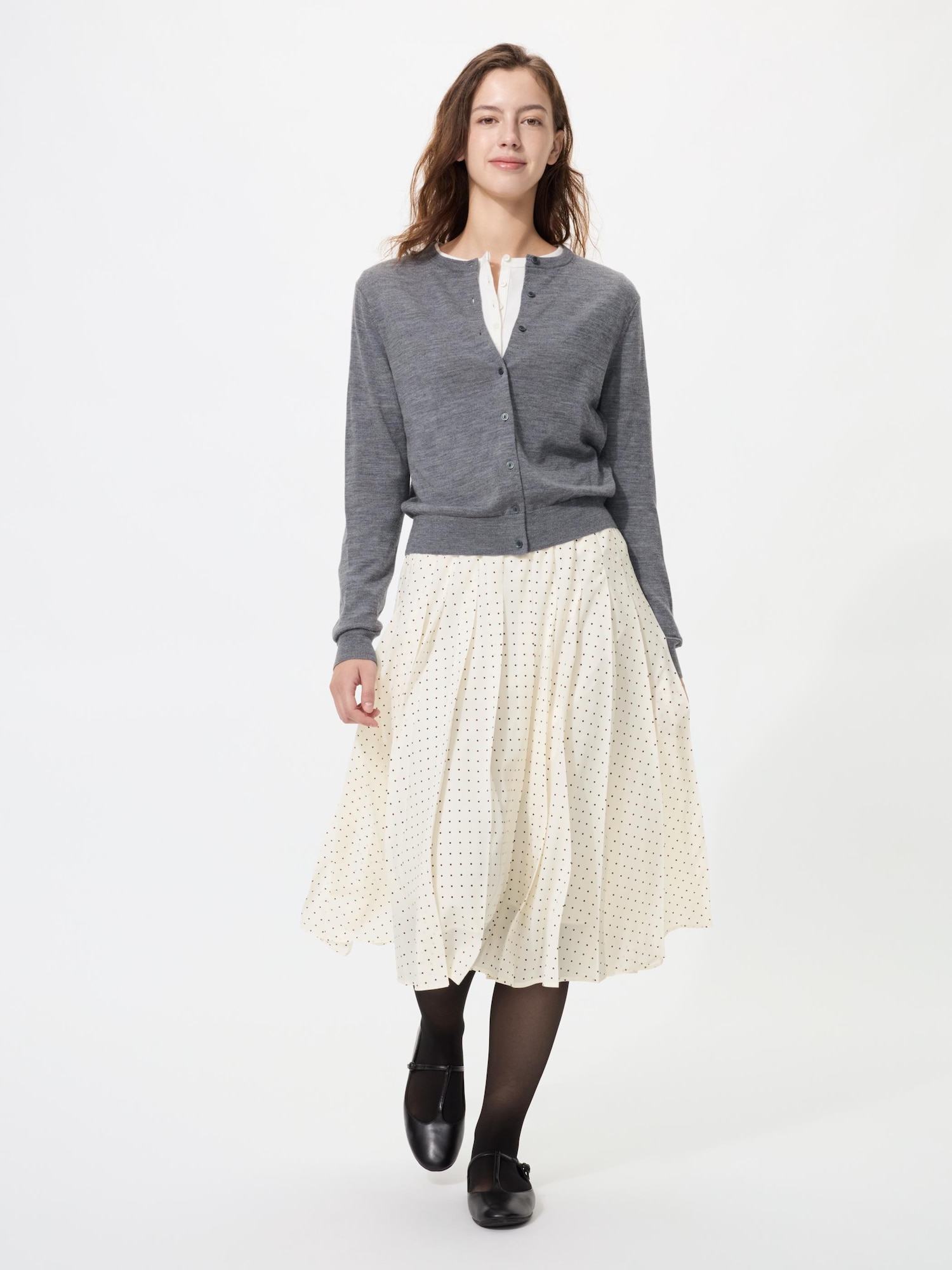 Chiffon Pleated Midi Skirt | Printed