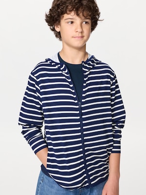 AIRism UV Protection Full-Zip Hoodie | Striped