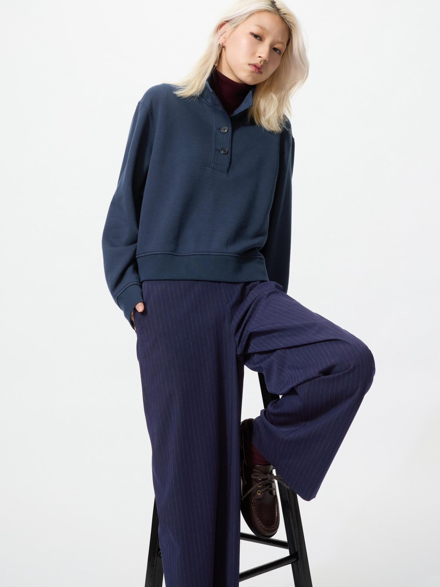 Smart Easy Pants | Striped, Normal Length 70 - 74 cm*
