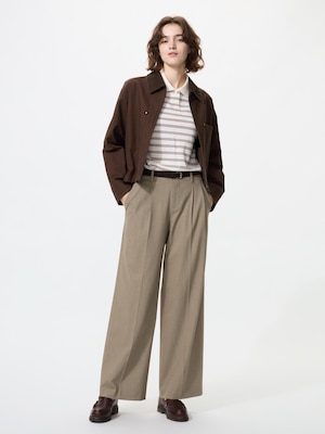 Smart Wide Straight Pants | Checked (Longer Length 75- 79 cm*), Can Be Set Up With Jacket