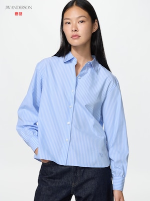 Cotton Volume Sleeve Shirt | Striped