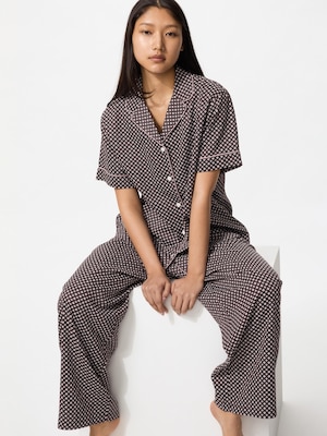 Satin Pajamas | Short Sleeve, Printed