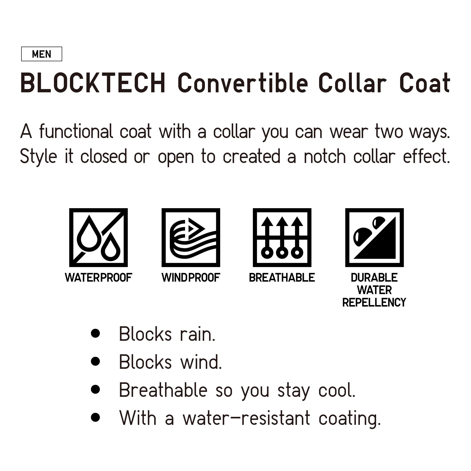 uniqlo blocktech convertible collar coat review