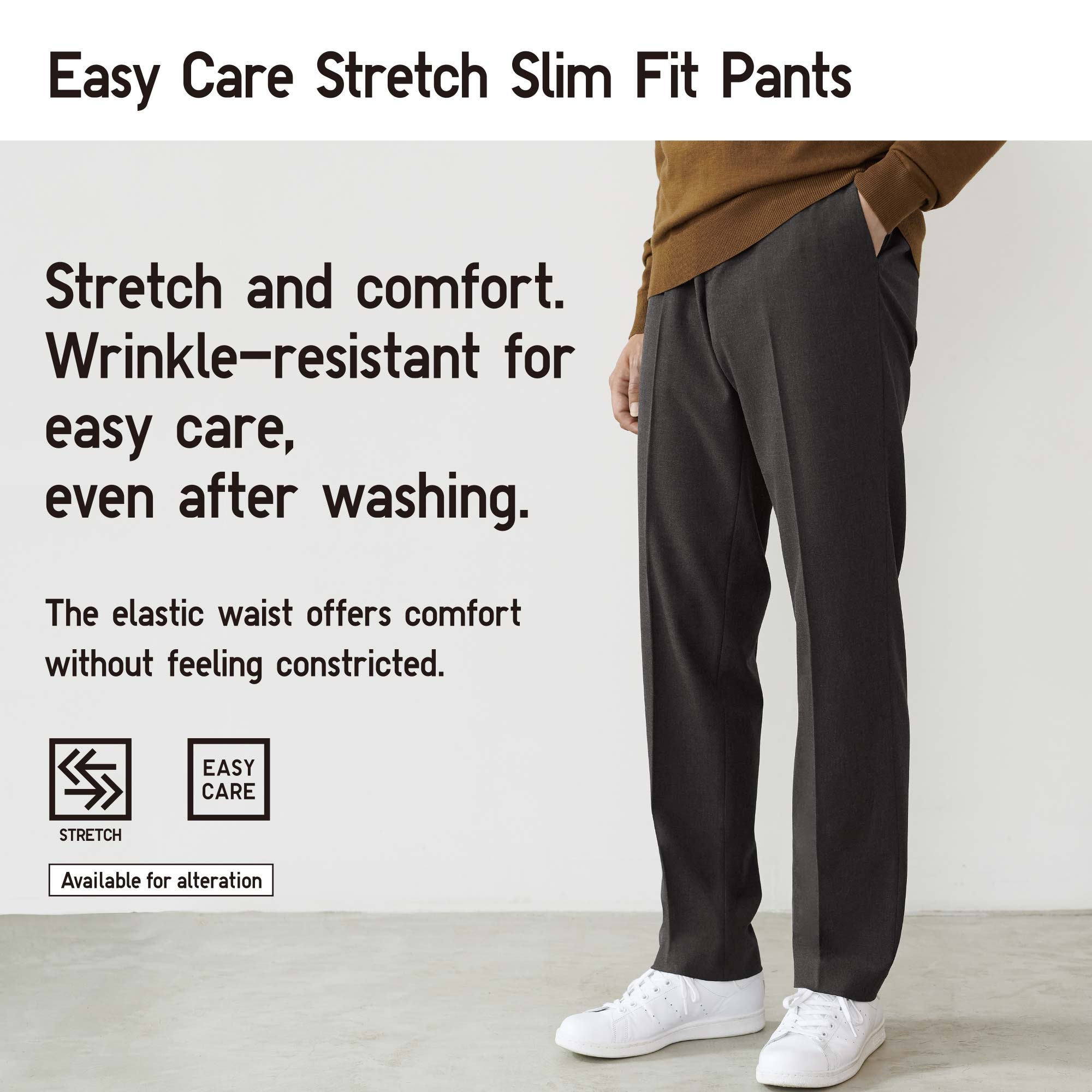 MEN EASY CARE STRETCH SLIM-FIT PANTS | UNIQLO US