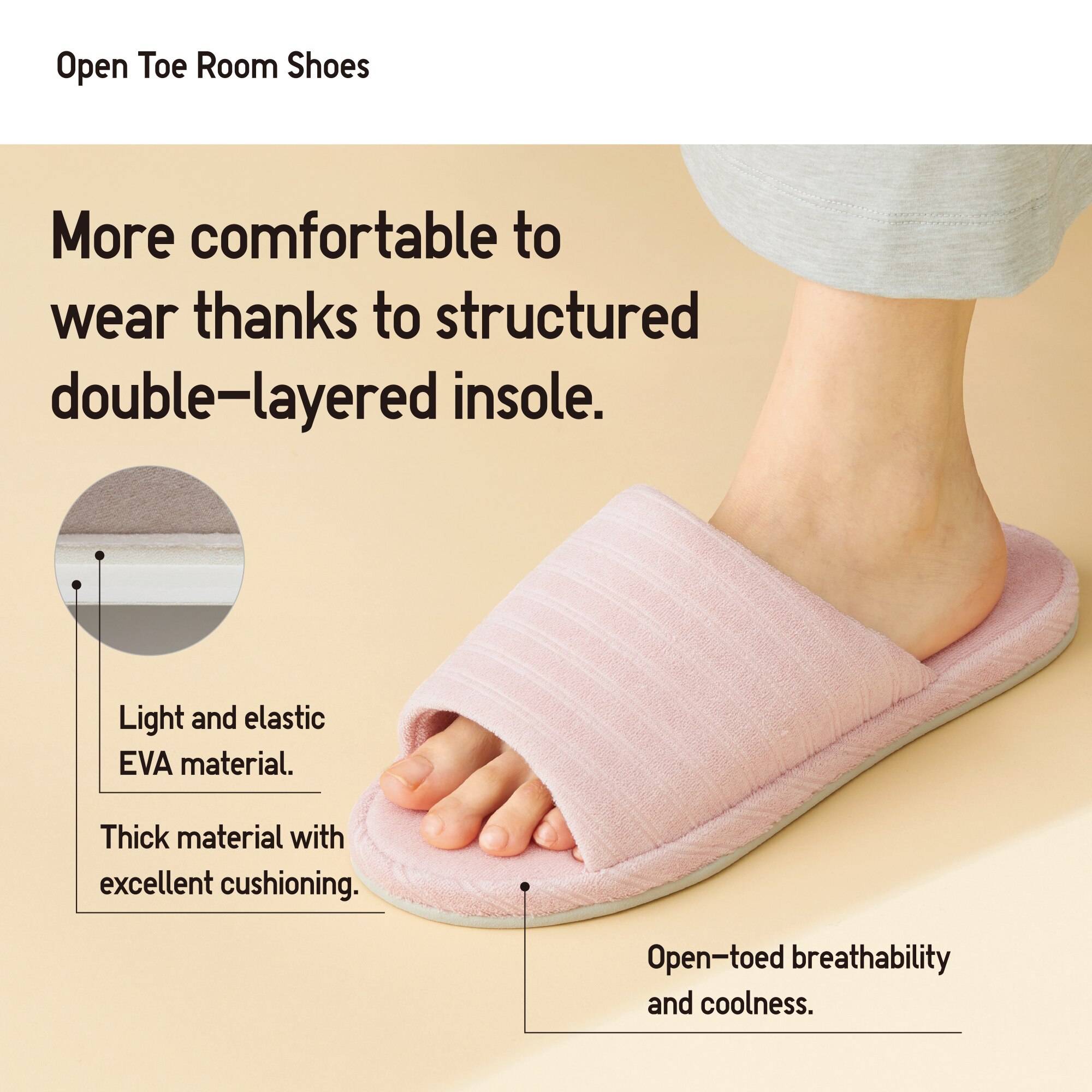 open toe waffle slippers