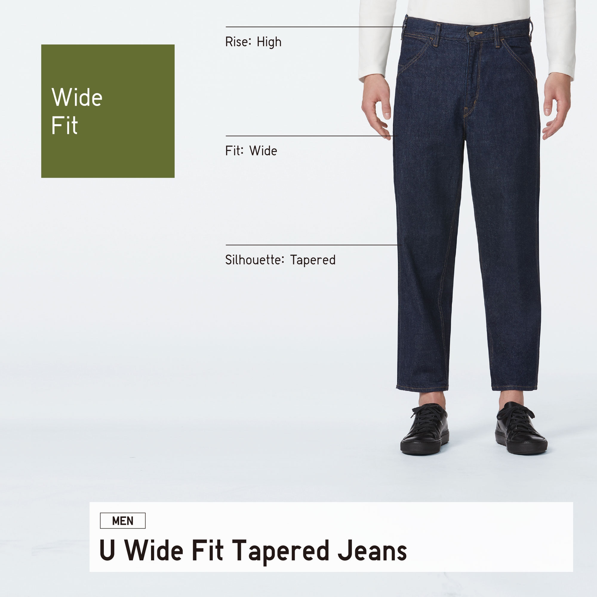 uniqlo u wide fit tapered jeans