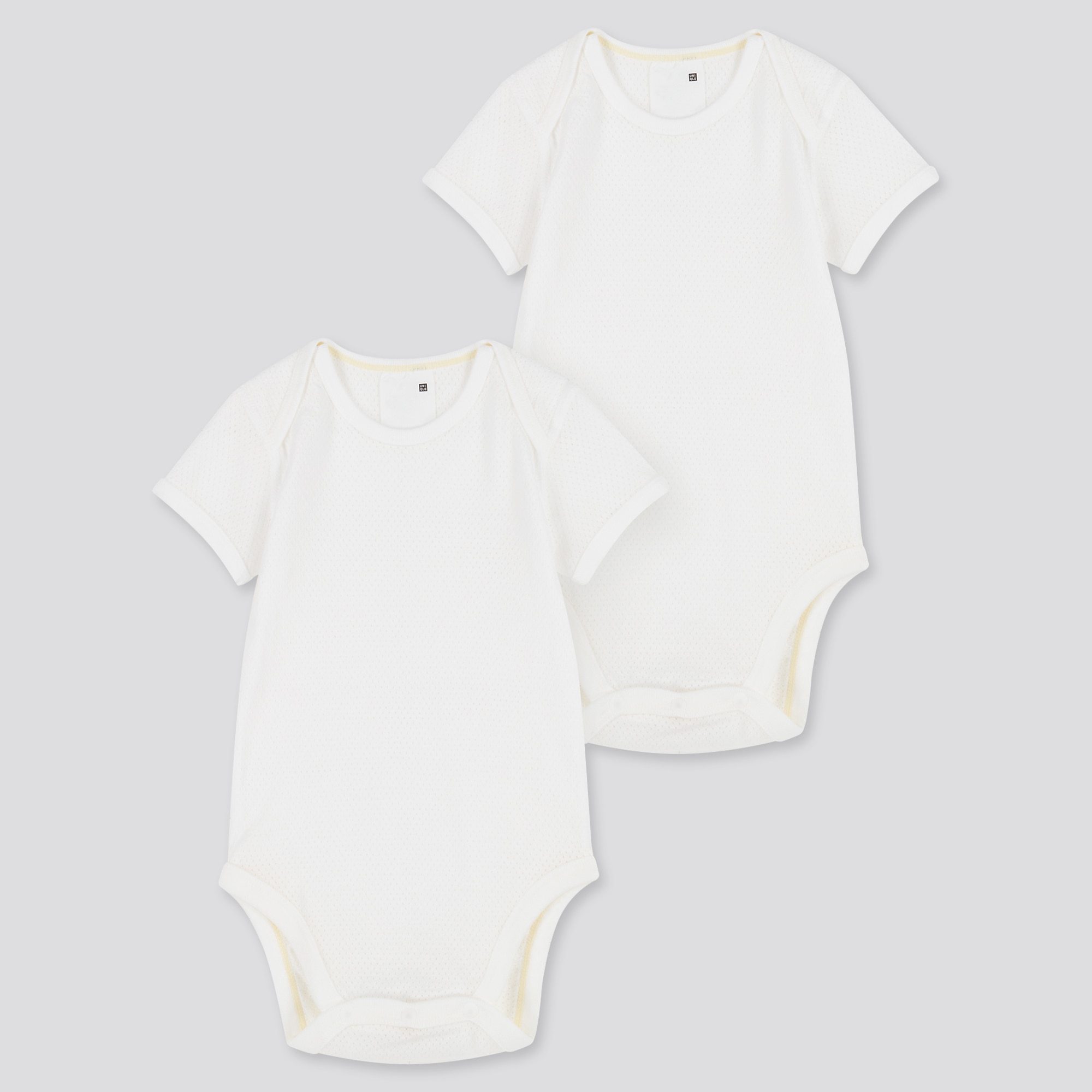 Cotton Mesh Short-Sleeve Bodysuit (Set of 2) | UNIQLO US