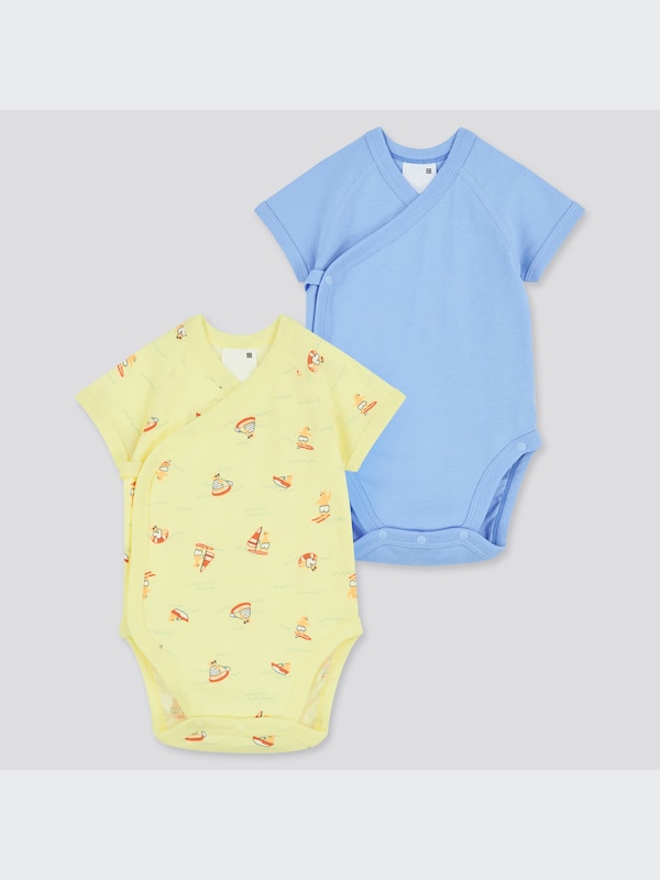 Joy of Print Short-Sleeve Bodysuit (Set of 2)