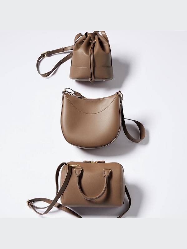 Faux Leather 2-Way Boston Bag