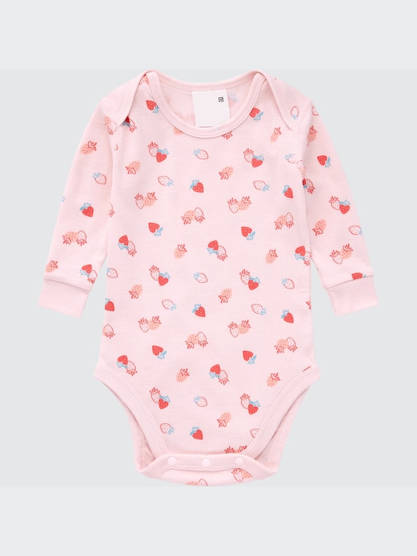 Joy of Print Long-Sleeve Bodysuit (Strawberry)