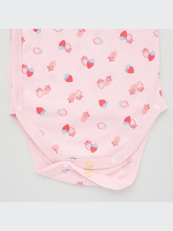 Joy of Print Long-Sleeve Bodysuit (Open Front)(Strawberry)