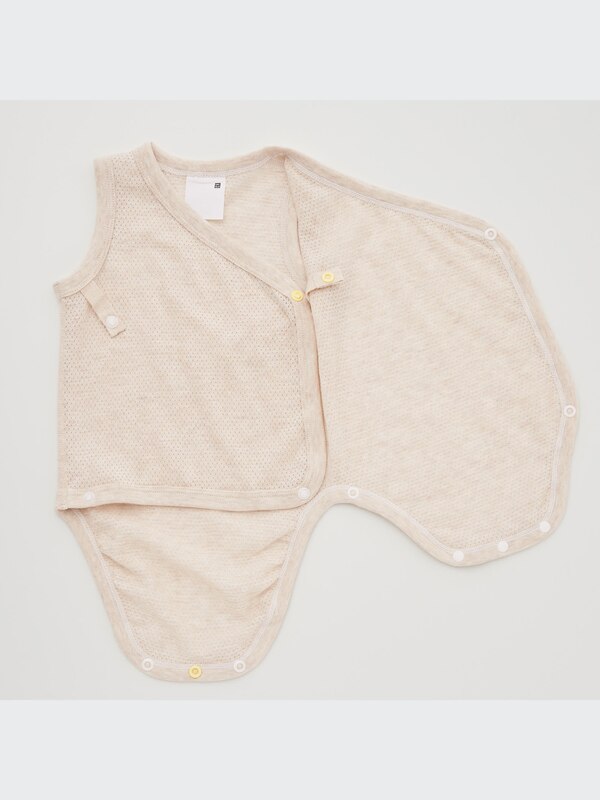 Cotton Mesh Sleeveless Bodysuit (Open Front)