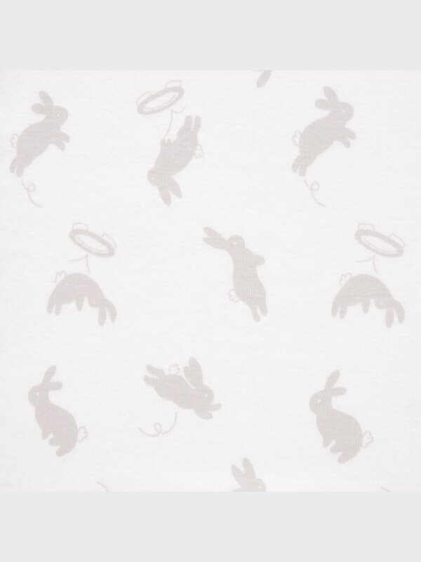 Joy of Print Ribbed Long-Sleeve One-Piece Outfit (Rabbit)
