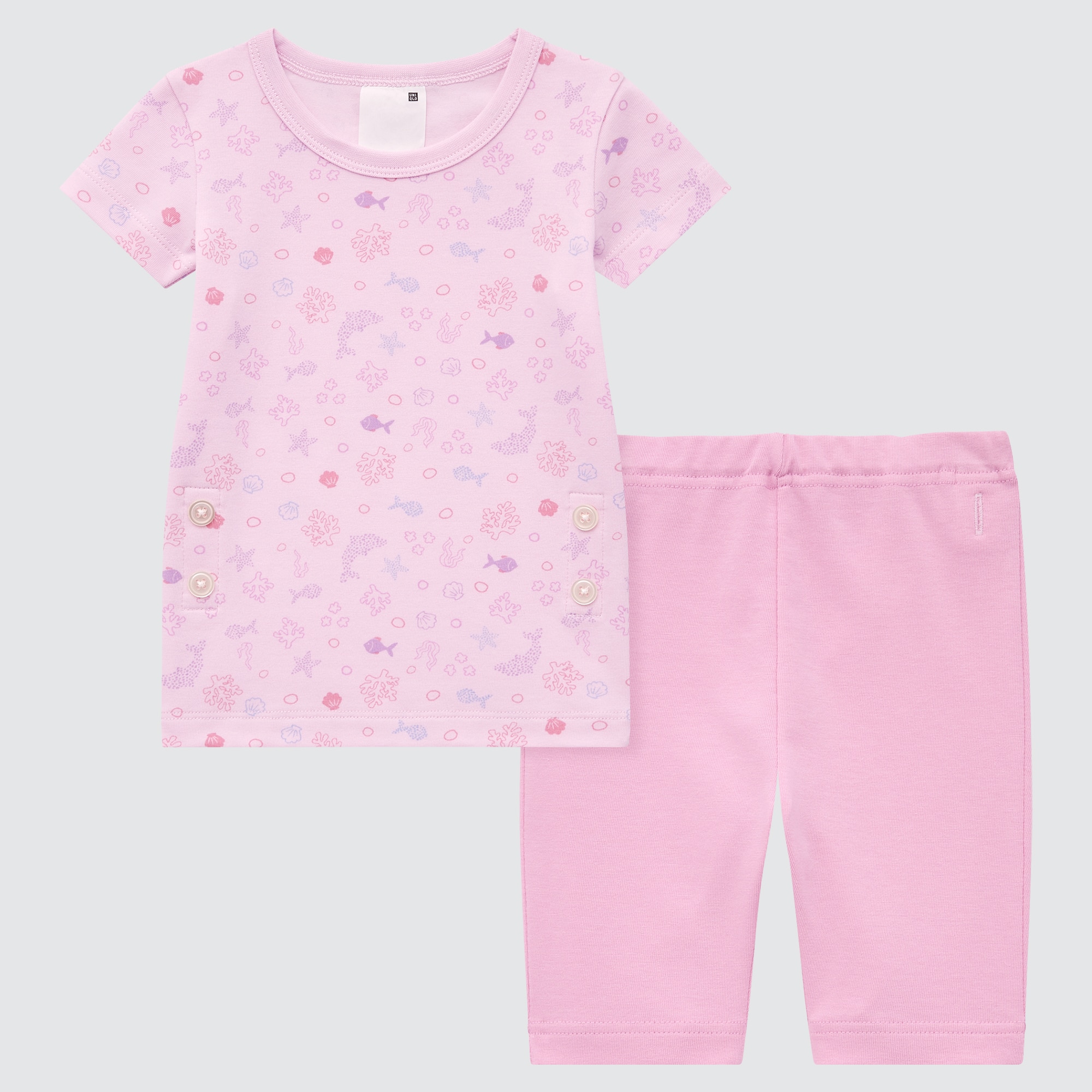 Dry Mermaid + Shell Print Short-Sleeve Pajamas | UNIQLO US